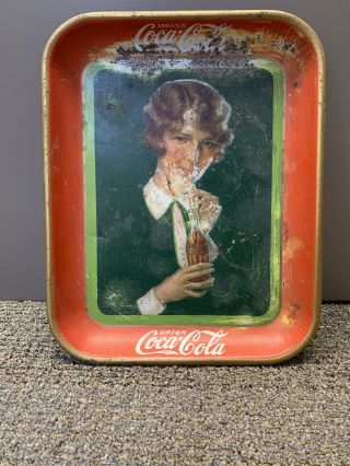 Vintage 1927 Metal Coke Tray Coca - Cola