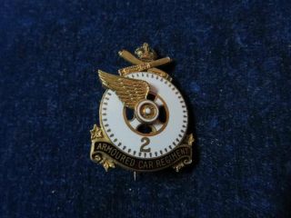 Gorgeous Orig Ww2 Sweetheart Badge " 2nd Armoured Car Regiment "