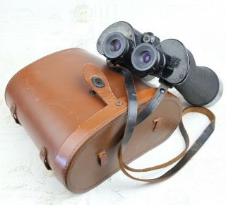 Wwii Bausch & Lomb M7 (1942) F.  J.  A.  7x50 Us Army Binoculars With Leather Case