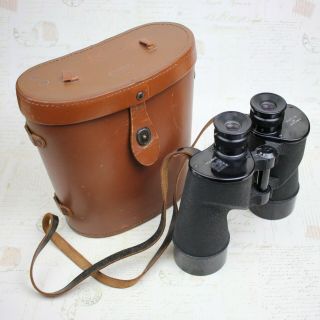 WWII BAUSCH & LOMB M7 (1942) F.  J.  A.  7x50 US ARMY BINOCULARS WITH LEATHER CASE 2