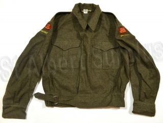 Canadian Army Battle Dress Jacket - 1951 Korean War - Sz 23 Large - 987r01c