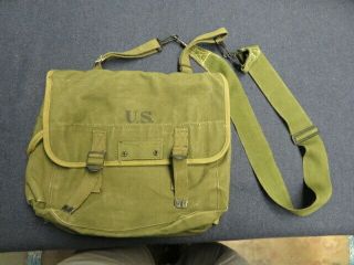 Wwii Us Army M1936 Musette Bag - - Dated 1945 - W/ Shoulder Strap