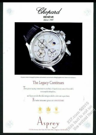 1993 Chopard Perpetual Calendar Moon Phase Watch Photo Vintage Print Ad