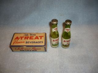 A - Treat Soda Bottles Salt & Pepper Shakers Box Allentown Pa