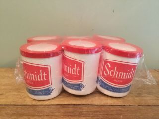 Vintage Nos Schmidt Beer 6 Pack Styrofoam Foam Can Cooler Koozie