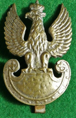 Ww2 Era Polish Army Cap Badge Polish Eagle Polska 13 Nails Sand - Cast & Real