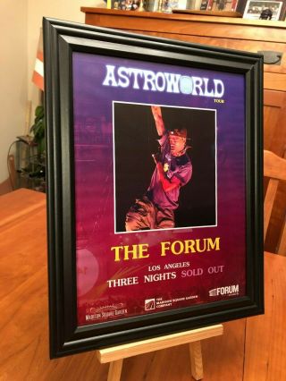 Big 10x13 Framed Travis Scott " Live At The Forum - Los Angeles " Concert Promo Ad