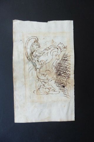Italian - Florentine School 17thc - Design For A Bowl - Fine Ink Drawing