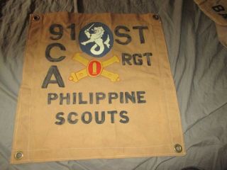 Wwii Us Army 91 St Coast Artillery Reg Philippine Scouts Manilla Bay Flag