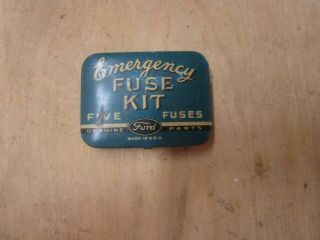 Vintage Antique Advertising Emergency Ford Auto Fuses Tin Great Graphics