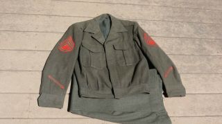 Ww2 Us Marine Corps Usmc Vandergriff Uniform Jacket W/ Trousers