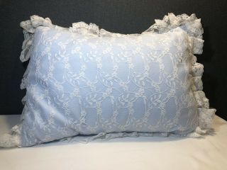 Vintage Mia Armand Of Beverly Hills Pale Blue Lace Pillow