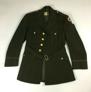 Vintage 1942 Wwii Us Army Service Forces Officers Winter Jacket Dress Coat