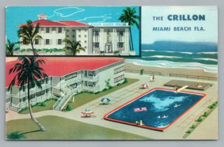 The Crillon Hotel Miami Beach Vintage Florida Swimming Pool 9569 Collins Ave 