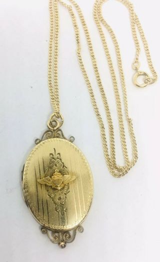 Ww2 Wwii Gold Filled Sweetheart Locket Us Navy Engine Turned