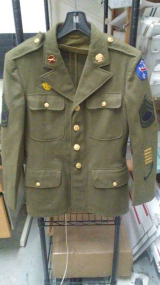 Wwii Jacket Army Military Issued Ruptured Duck Patch 36 In Chest
