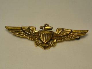 Pre Wwii Usn Navy Pilot Wing Pin H&h Imperial Naval Wing Aviator Military Zt3 - 37