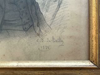 C.  S.  Le Bailly - Small/Miniature Drawing - Portrait of Gentleman,  circa 1835 3