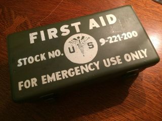 Ww2 U.  S.  Army Medical First Aid Kit Stock No.  9 - 221 - 200 With Contents