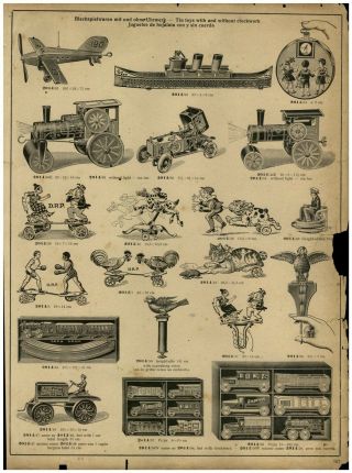 1930 Paper Ad Toys Tin Toy Mechanical Wind Up Steam Roller Comic Characters