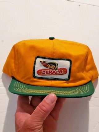 Vintage K - Brand Snapback Hat Trucker Cap Patch Dekalb Seed Farm Winter Hat