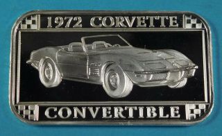 1972 Corvette 1 Oz Pure Silver Bar - Official Gm Licensed