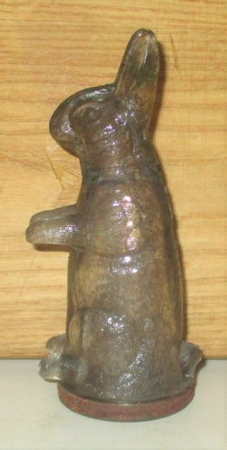 Antique Easter Standing Rabbit Glass Candy Container