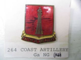 Us Army 264th Coast Artillery Distinctive Unit Insignia (dui) Screw Back