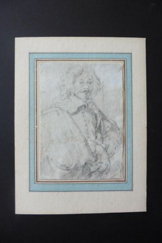 FLEMISH SCHOOL 17thC - PORTRAIT OF A MAN ATTR.  PIETER DE JODE II - CHARCOAL 2