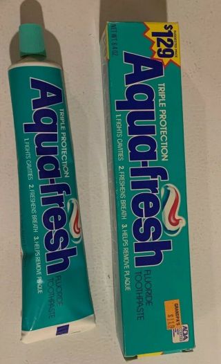 Vintage Fluoride Aqua - Fresh Toothpaste 6.  4 Oz Nos Ada 1980 