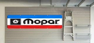Mopar Flag Parts Dodge Chrysler Plymouth Automotive Garage Mechanic 2x8ft Banner