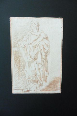 French School 18thc - Figure Study Circle Natoire - Red Chalk Drawing
