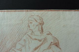 FRENCH SCHOOL 18thC - FIGURE STUDY CIRCLE NATOIRE - RED CHALK DRAWING 2