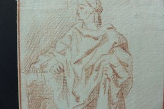 FRENCH SCHOOL 18thC - FIGURE STUDY CIRCLE NATOIRE - RED CHALK DRAWING 3