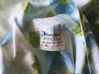 Vintage Dan River Tranquale Blue Floral 2 Pillowcases 3