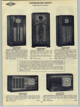1938 Paper Ad 3 Pg Westinghouse Trav Ler Travler Brand Console Floor Radio Table