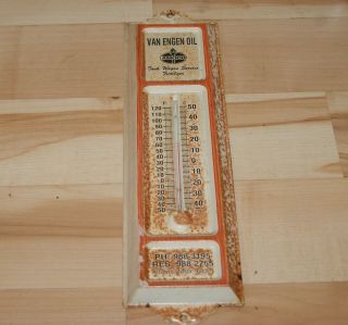 Vintage Advertising Thermometer - Van Engen Oil Adams Nebraska