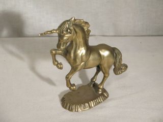 Vintage Brass Unicorn Statue Figurine