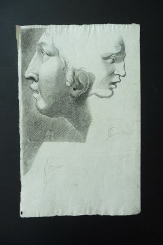 French School Ca.  1800 - Figure Studies - Charcoal Drawing