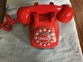 Vintage Collectible Coca - Cola Retro Push Button Telephone Red And White