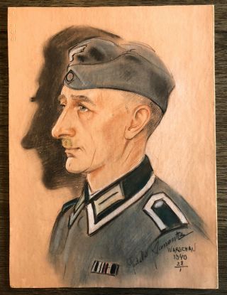 Wwii German 1940 Painting Dome In Warsaw Poland Soldier In Uniform