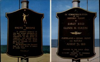 Knute Rockne & Glenn Curtiss Cedar Point Sandusky Football & Aviation History