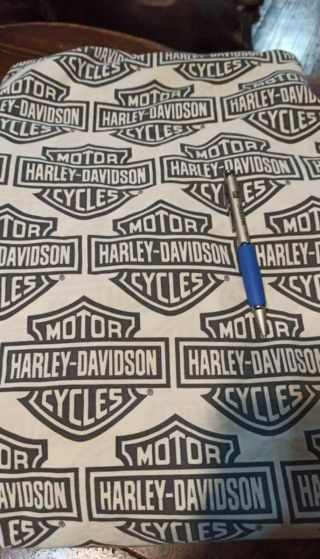 Harley Davidson Motorcycle Fitted Twin Sheet.  White And Grey.