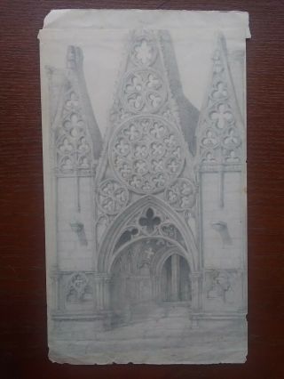 Exterior Of Church Pencil Sketch