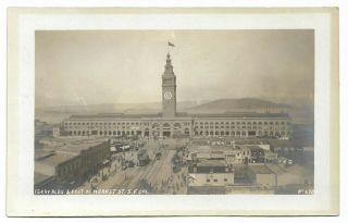 1910s Rppc San Francisco California Market Street And Ferry Building