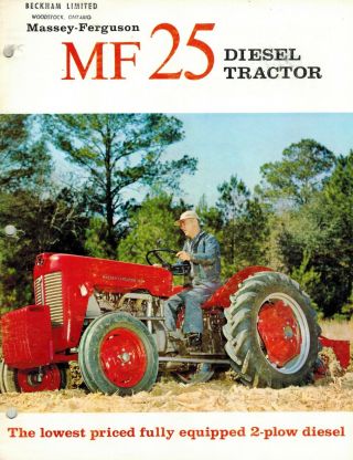 Massey Ferguson Vintage 25 Tractors Sales Brochure 289/463 - 25 - 1 1963