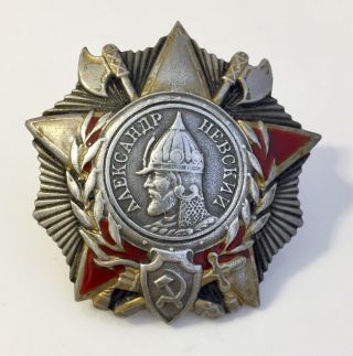 Soviet Russian Ussr Wwii Order Alexander Nevsky Medal Badge 20795 Screw World Wa