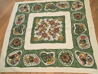 Vintage Pacific Northwest Native Design? Tablecloth 50 X 46 Great Colors