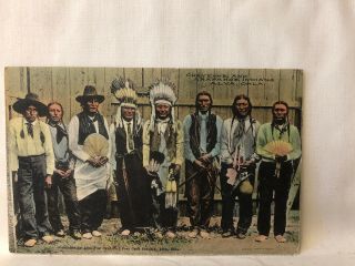 Colored Photo 1910 Postcard Cheyenne And Arapahoe Indians Alva Okla.