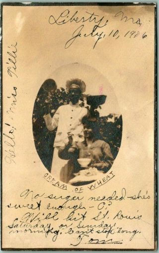 1906 Liberty,  Missouri Photo Rppc Postcard African American Black Man & Woman